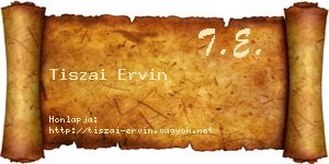 Tiszai Ervin névjegykártya