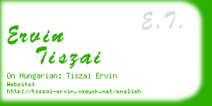 ervin tiszai business card
